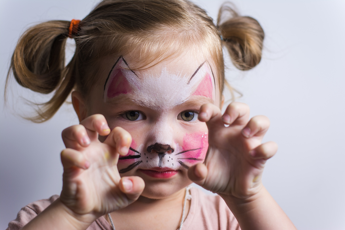 Cute Girl Painted As A Cat